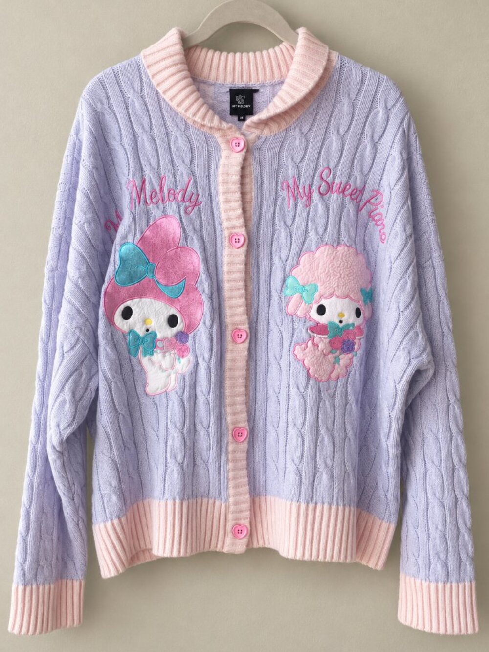 Hot Topic 3 3X Sanrio My Melody My Sweet Piano Cable Knit Cardigan Plus Size
